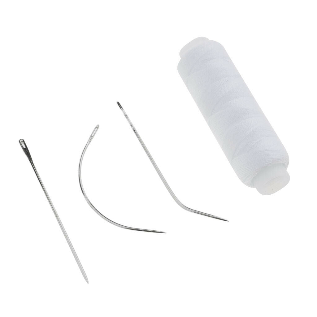 4Pcs Strong Hair Weft Wigs Toupee Weaving Sewing Thread with 12pcs Needles