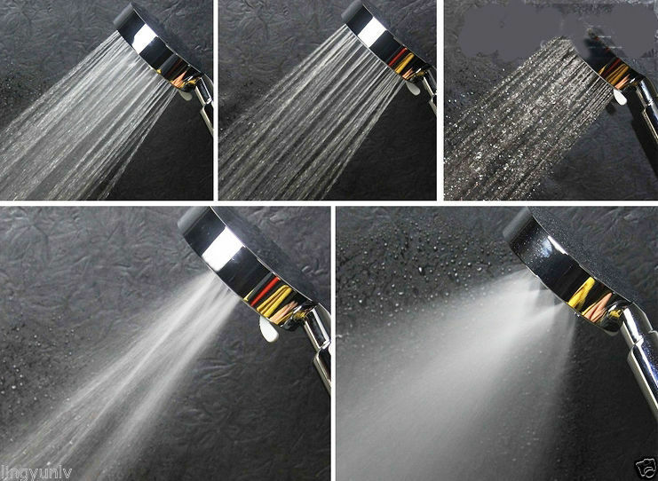 New Bathroom Handheld Mirror Shower Head 5 Spray Settings