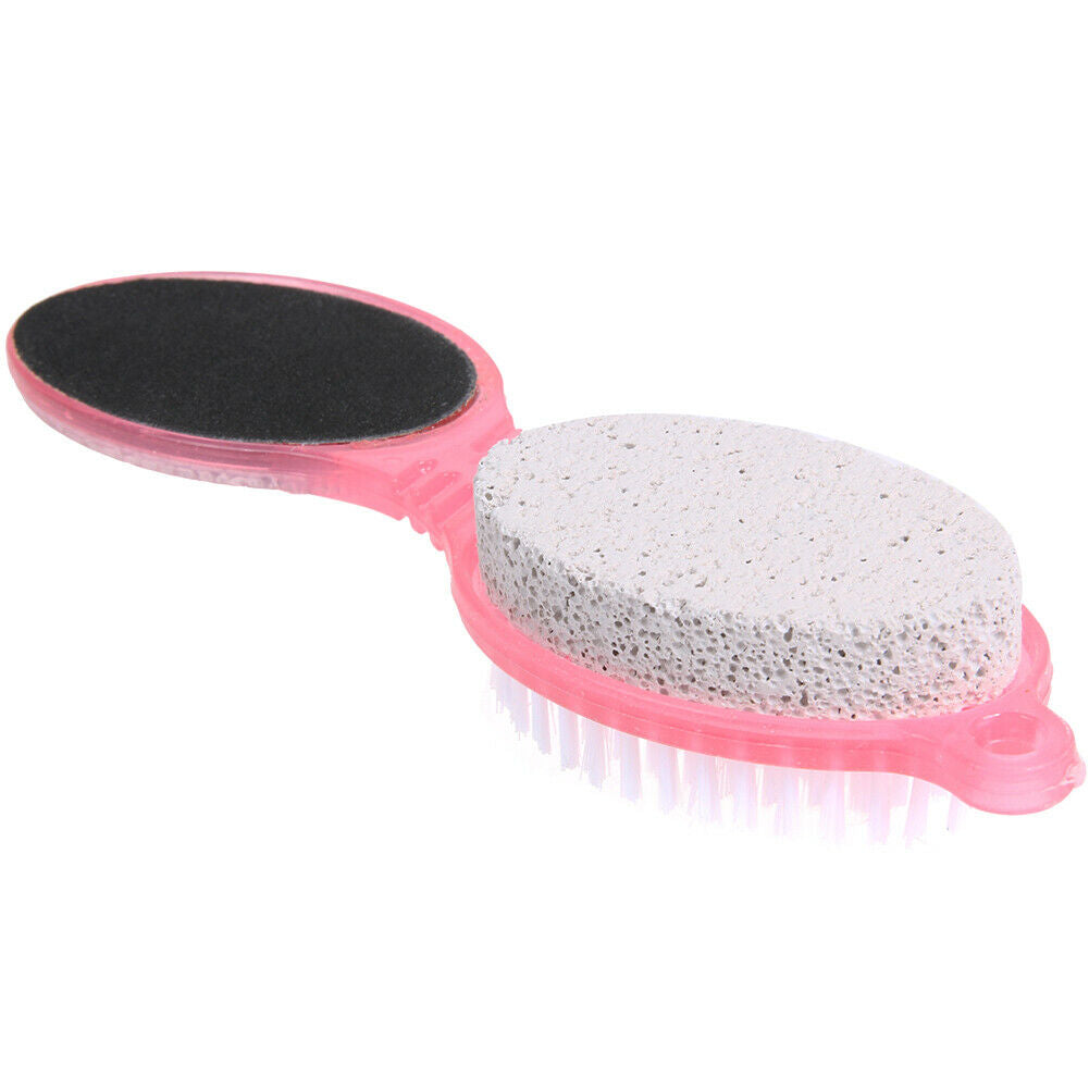 4 IN 1 Foot Care Callus Brush Pumice Scrubber Pedicure Exfoliate Remover  @