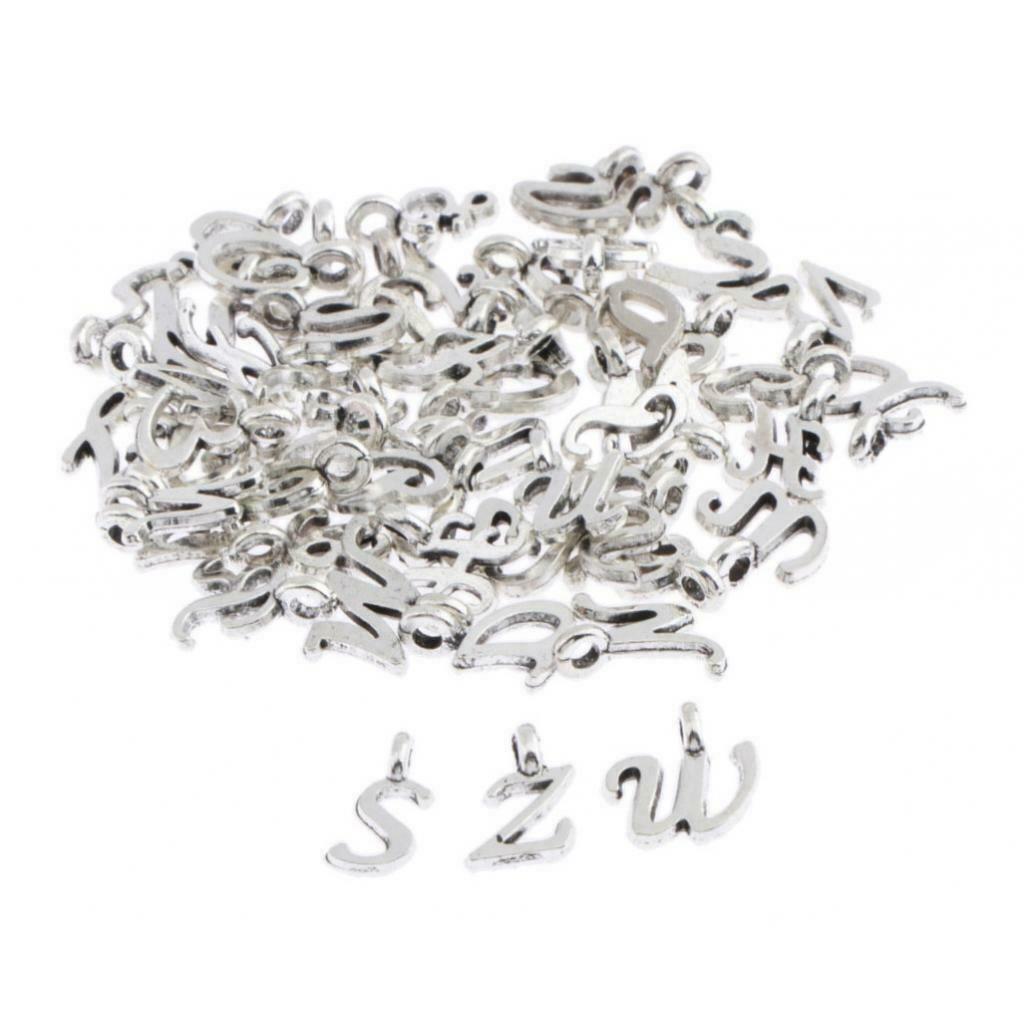 52 Pcs Initial Alphabet Letters Charms Beads Great for DIY