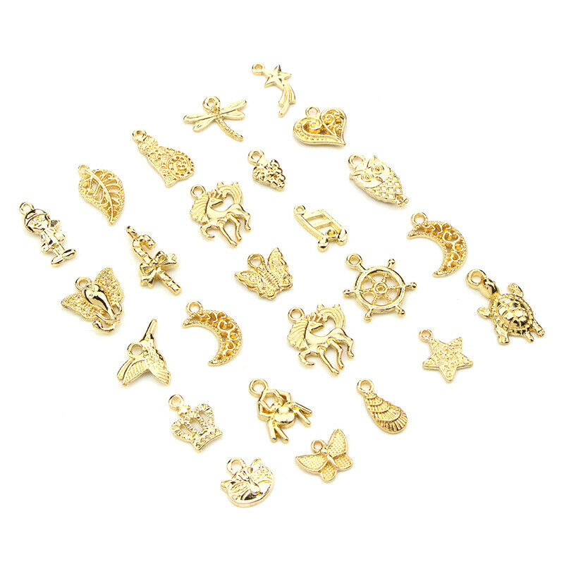 50Pcs/Set Mixed Enamel Beads Charms Pendants Craft Making DIY Jewelry Finding Kt