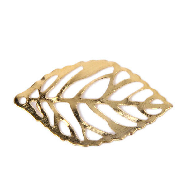 2X 100pc Alloy Golden Pierced Tree Leaf Findings For Jewelry Making Connetor