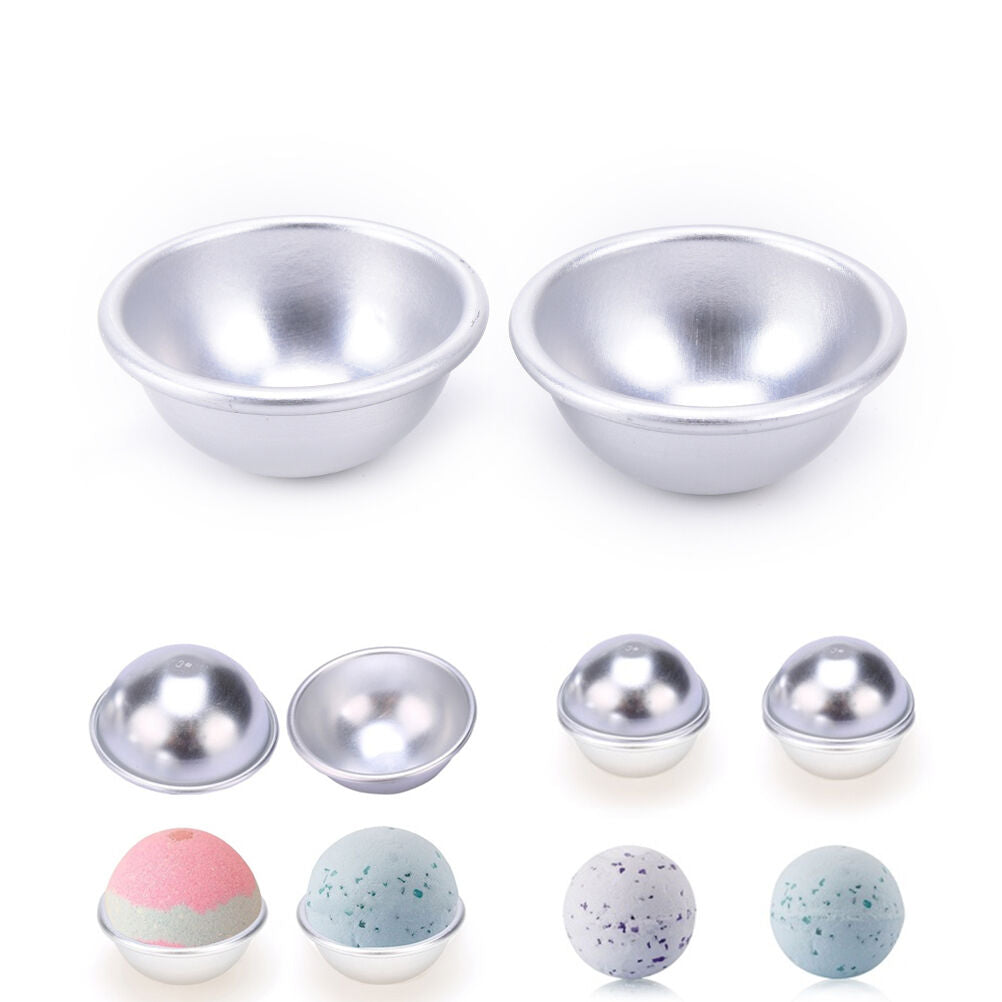 1set/2pcs aluminum bath bomb molds bath fizzy sphere round ball molds 4.5*.l8