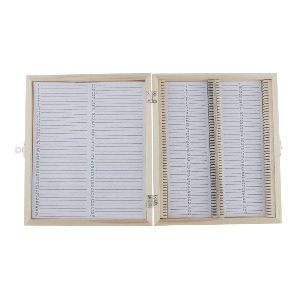 Microscope Slides Wood Case Box Cabinet Holder Storage Kit for 100pcs Slides