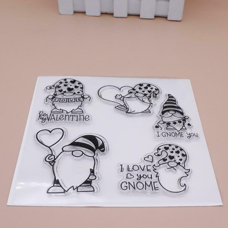 Heart Gnome Silicone Clear Seal Stamp DIY Scrapbooking Embossing Photo Album