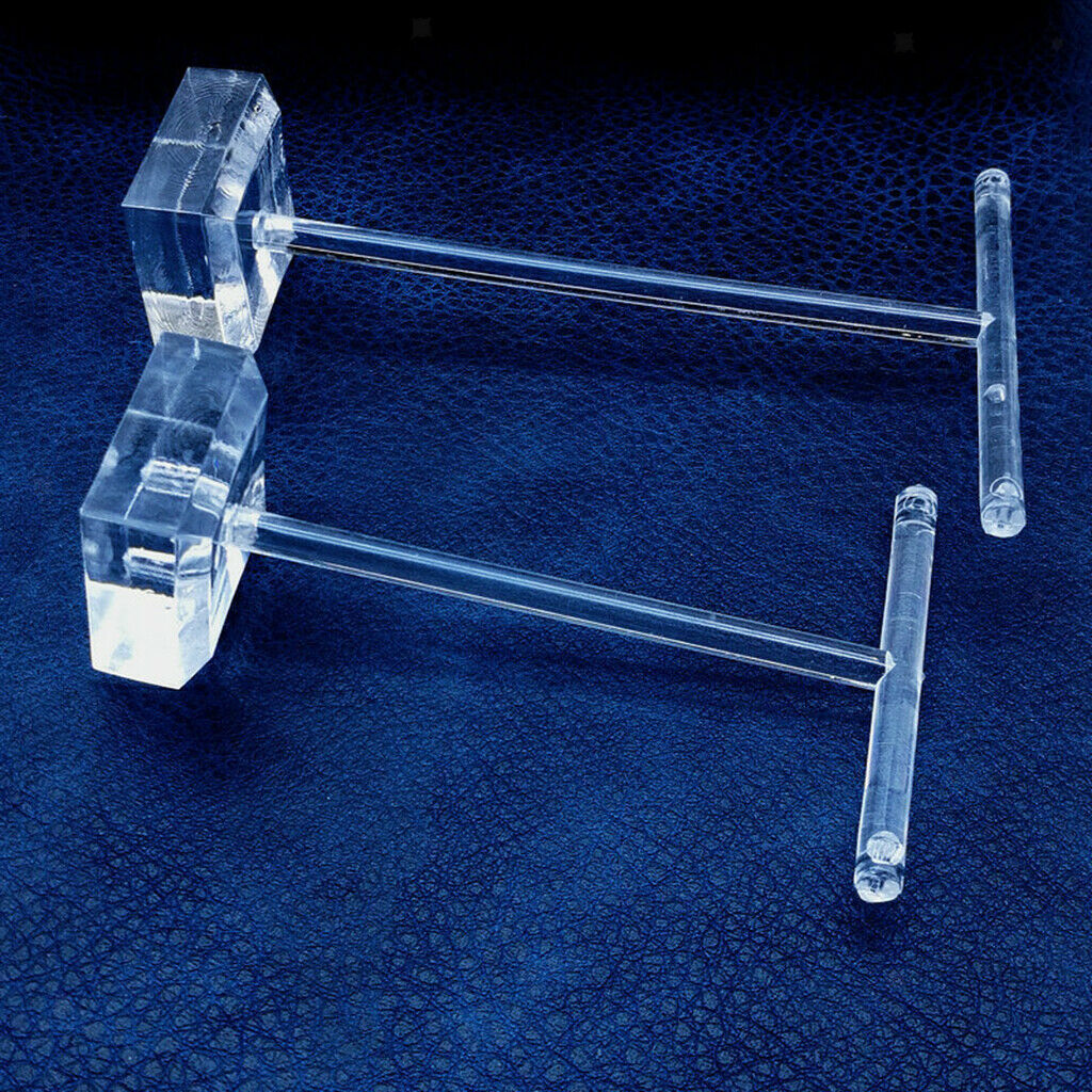 2 Set T Bar Acrylic Drop Pendant Necklace Earring Jewellery Display Stands Racks