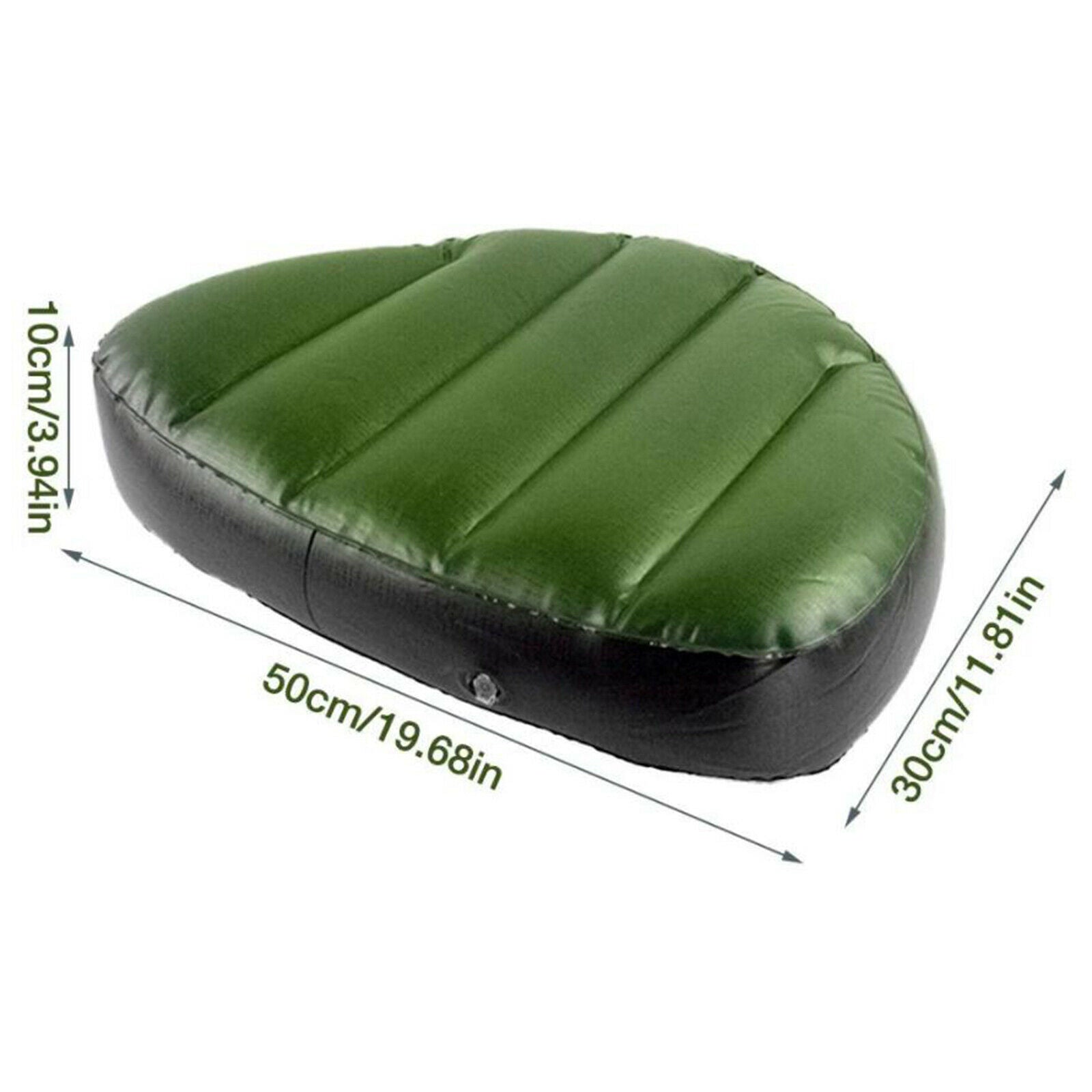 2X Inflatable Seat Cushion Boat Air Seat Pad For Fishing Camping Black+Green