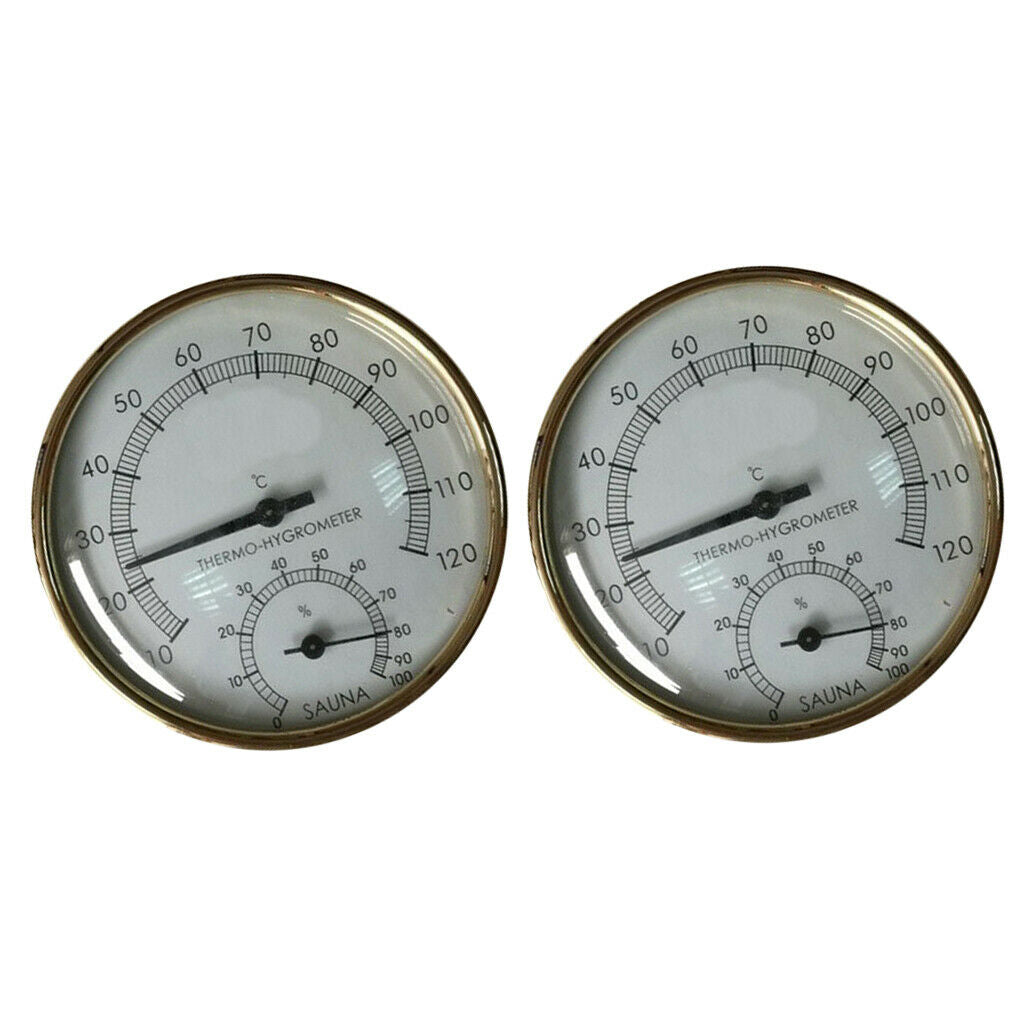 Accurate 4inch Sauna Thermometer Hygrometer for Saunas and Steam Rooms 2pcs/Set