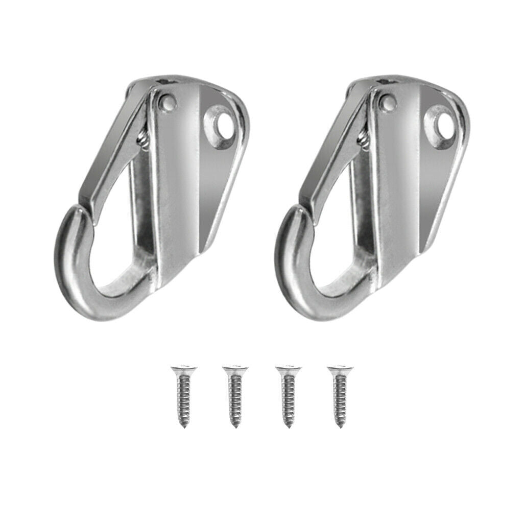 2 Pieces Marine Grade Stainless Steel Spring Hooks Fending Boat