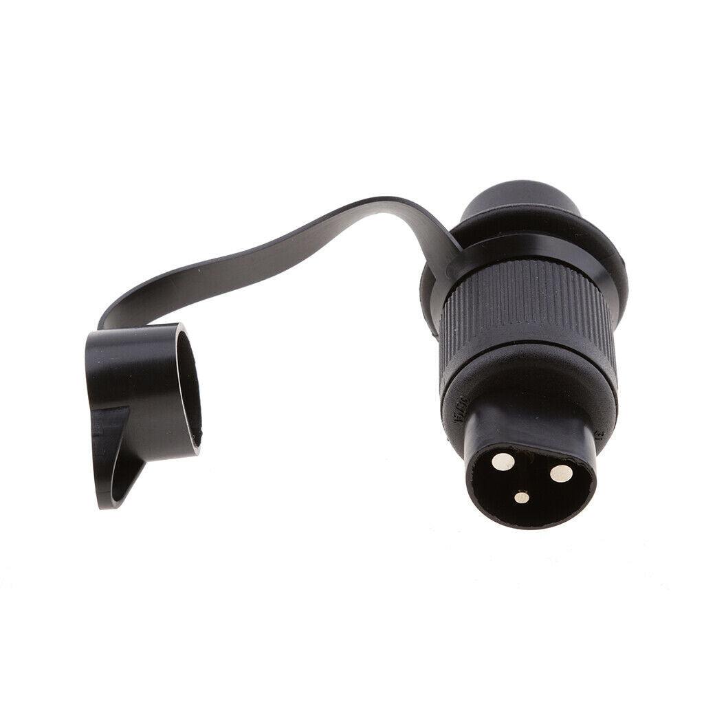 12V 3Pins Round Trailer Plug Round Wiring Tow Caravan Truck Boat Black