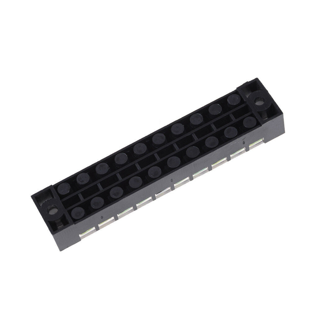 600V 15A 10 Positions Dual Rows Covered Barrier Screw Terminal Block Strip F SJ