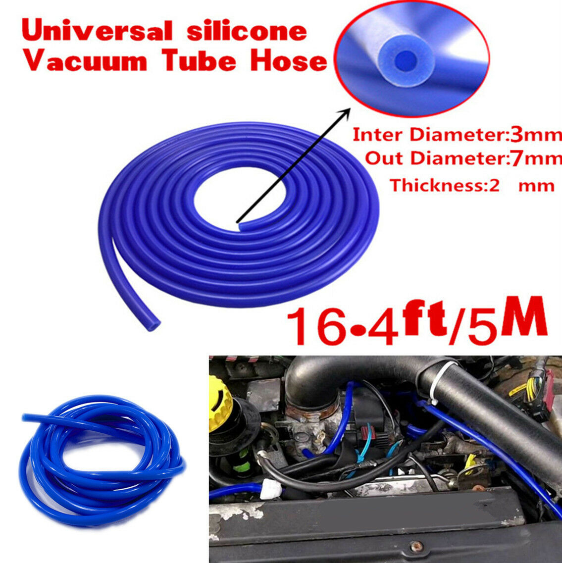 3MM 16.4ft 5M Silicone Vacuum Hose Silicon Pipe Tube Air Water Coolant Turbo Car