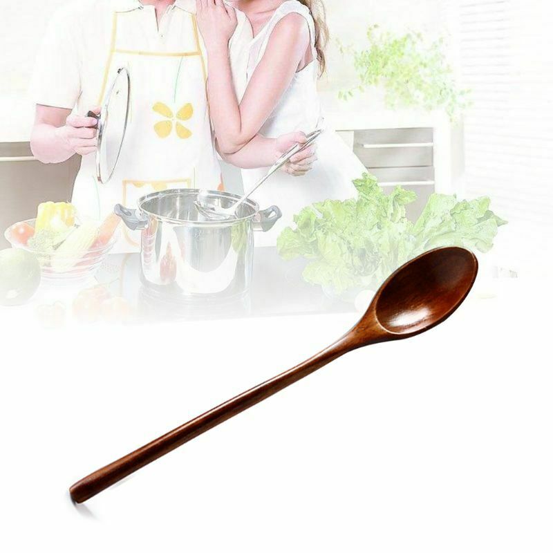 Wooden Spoons Large Long Handled Spoon Wood Rice Soup Dessert Coffer Tea Spoons