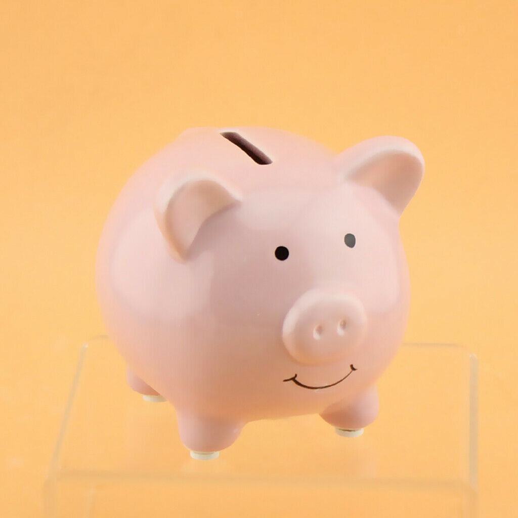 Adorable Ceramic Kids Piggy Bank Money Box Craft Funny Gift S-Pink Pig Shape