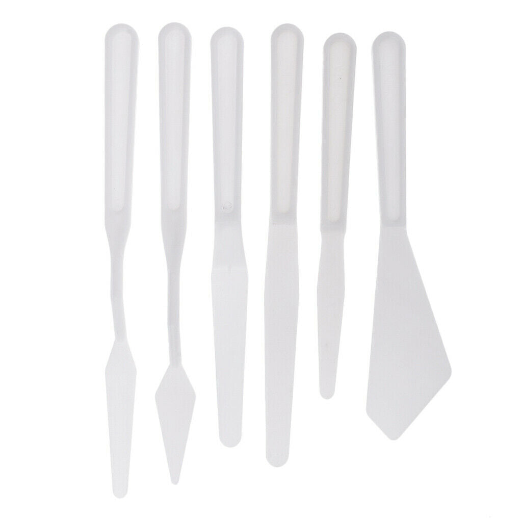 6pcs Plastic Acrylic Oil Painting Palette Tool Spatula Paints Mixing Tools