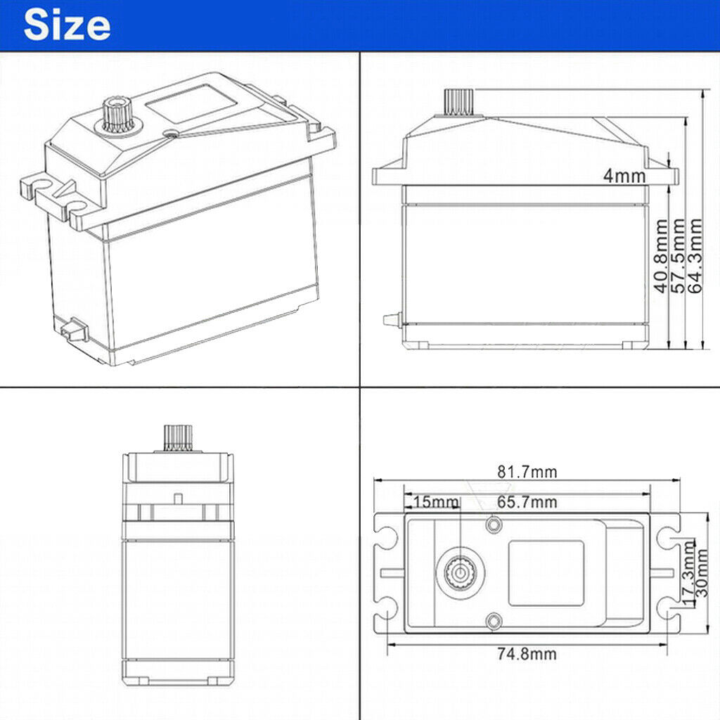 SPTZOHV180W 70KG Digital Servo 90 Degs for Cars Vehicles Parts Accs
