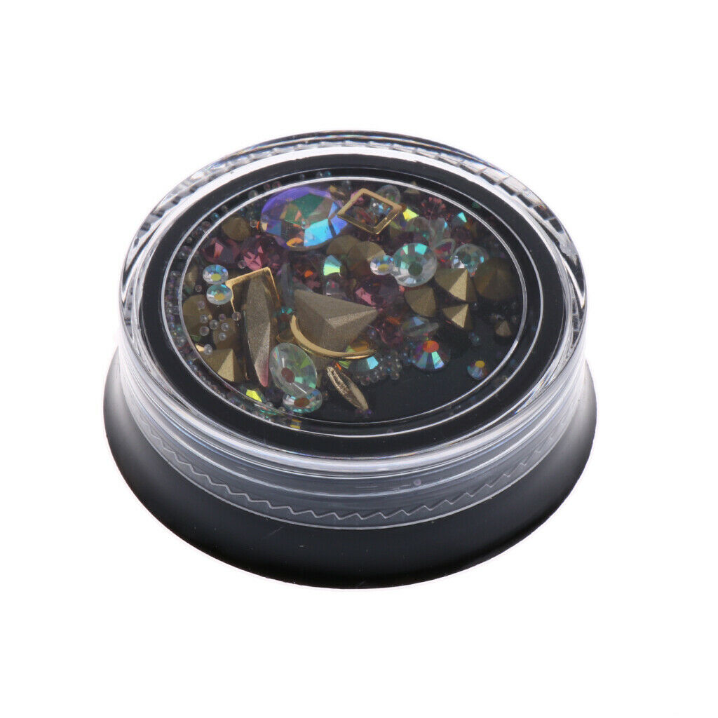 Nail Art Mixed Drill Studs Flat Back Rhinestones Glitter Gem Bead Manicure L