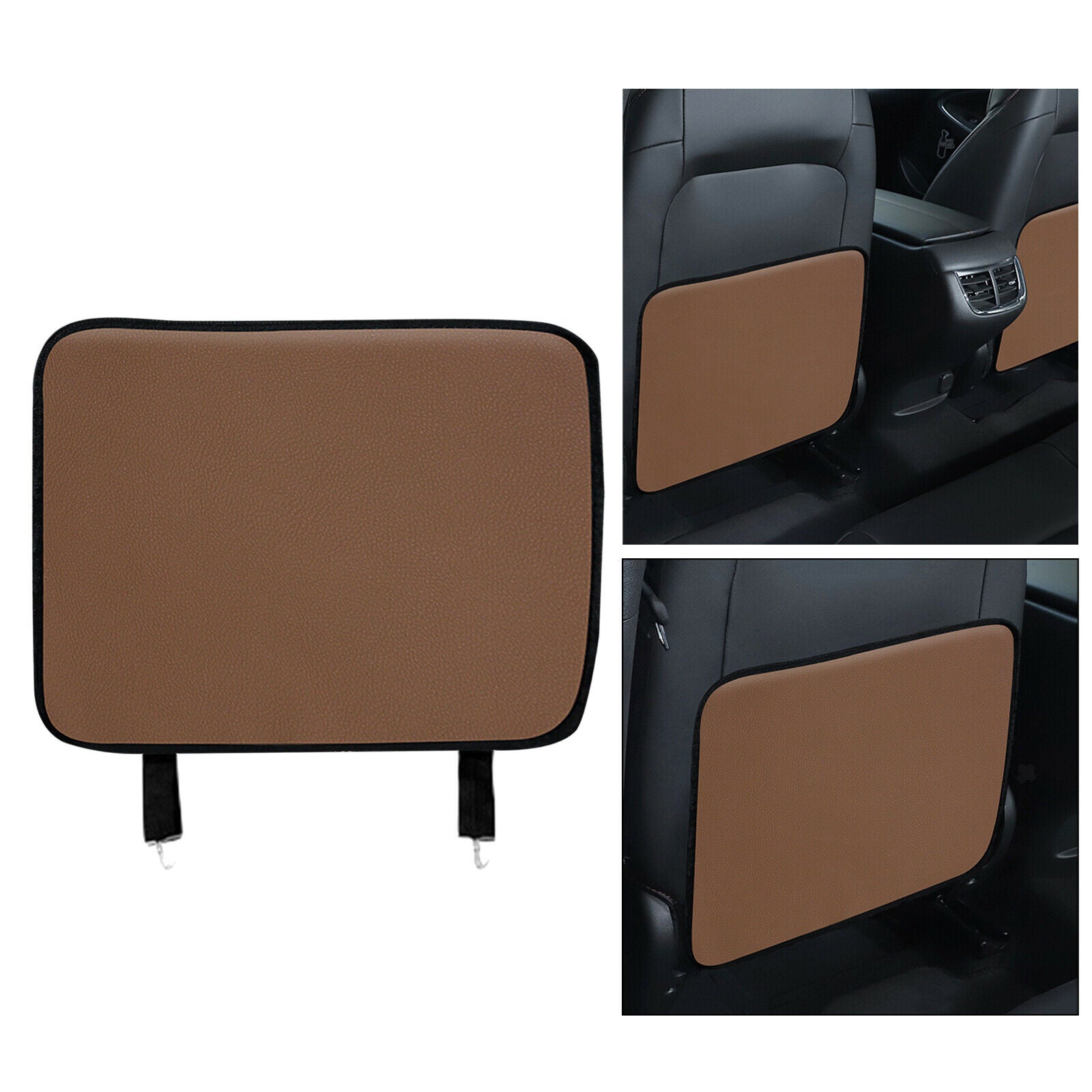 Car Seat Back Cover Kick Mat Anti Stepped Dirty for Kids Brown Small
