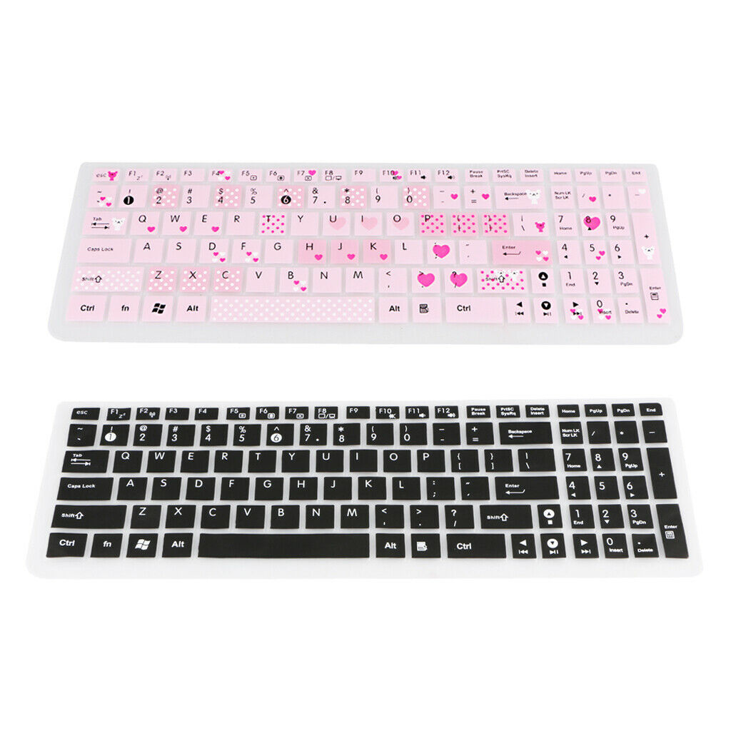 2pcs Collapsible Keyboard Film Keypad Skin Dust Dirt Remove Pink & Black