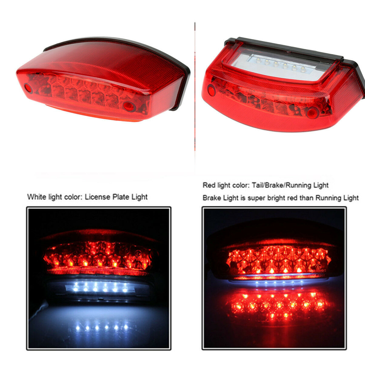 Motorcycle 21 LED Rear Tail Brake Stop Light Lamp For Cafe Racer Chopper Bobber