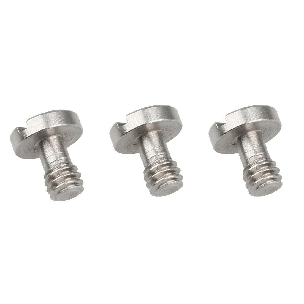 3 Pieces Stainless Steel 1/4" Camera Screw for Tripod Quick Release Plate