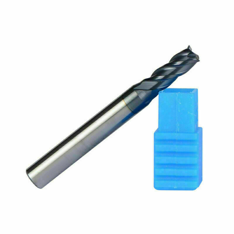 1/4" Carbide Square End Mill, HRC45° Single End 4 Flute AlTiN Coating Mill Bits