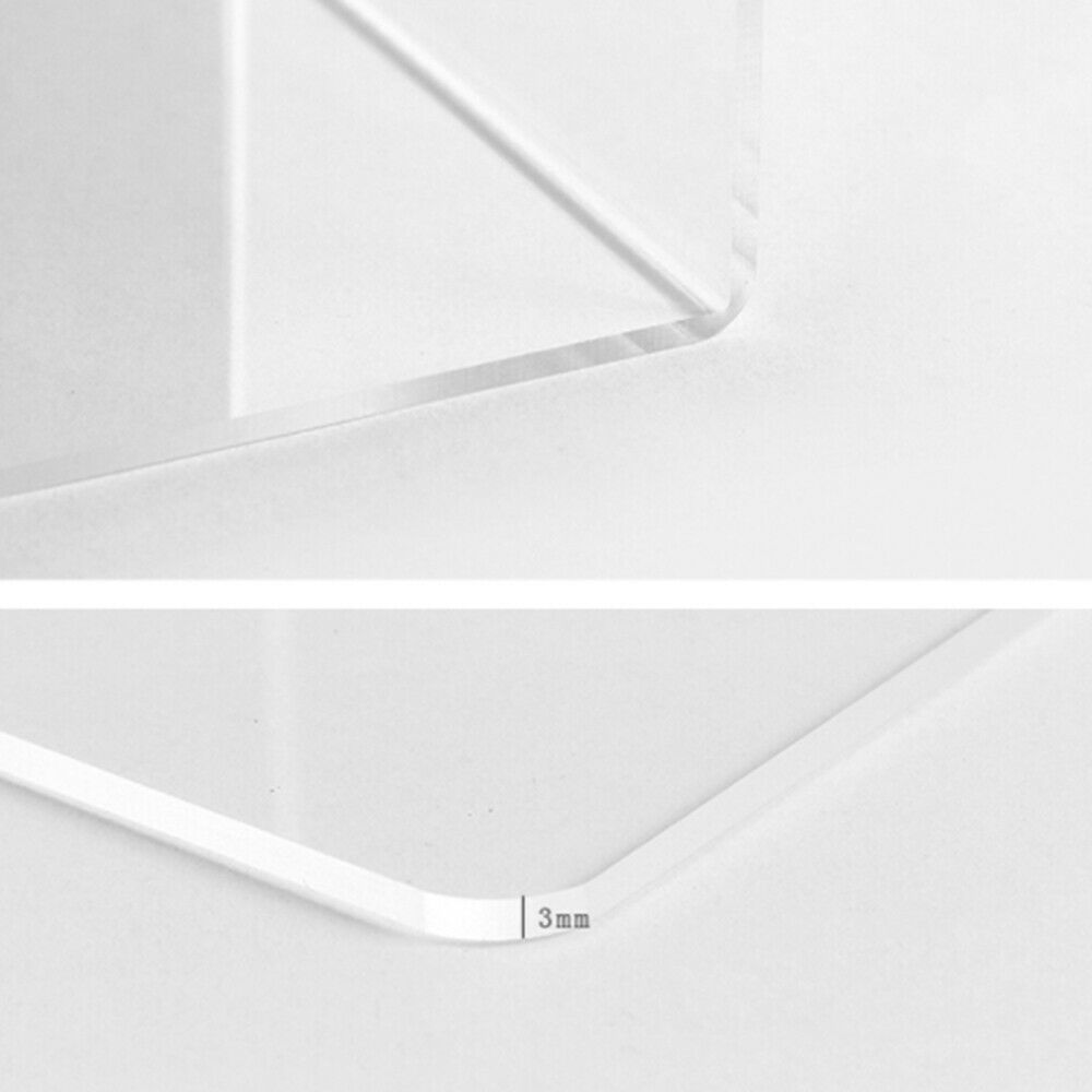 2Pc Transparent Bookends Book Display Stand Holder Frame Document Desk Organizer