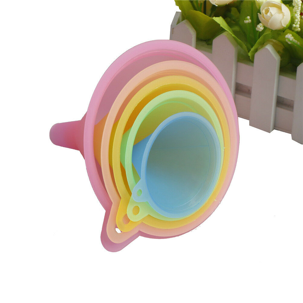 5x Colorful Plastic Funnel Small Medium Large Variety Liquid Oil Kitchen Set NBD