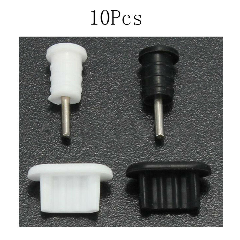 10pcs Black Silicone Dust 3.5mm Earphone Jack Micro USB Port For Iphone5/5s/6