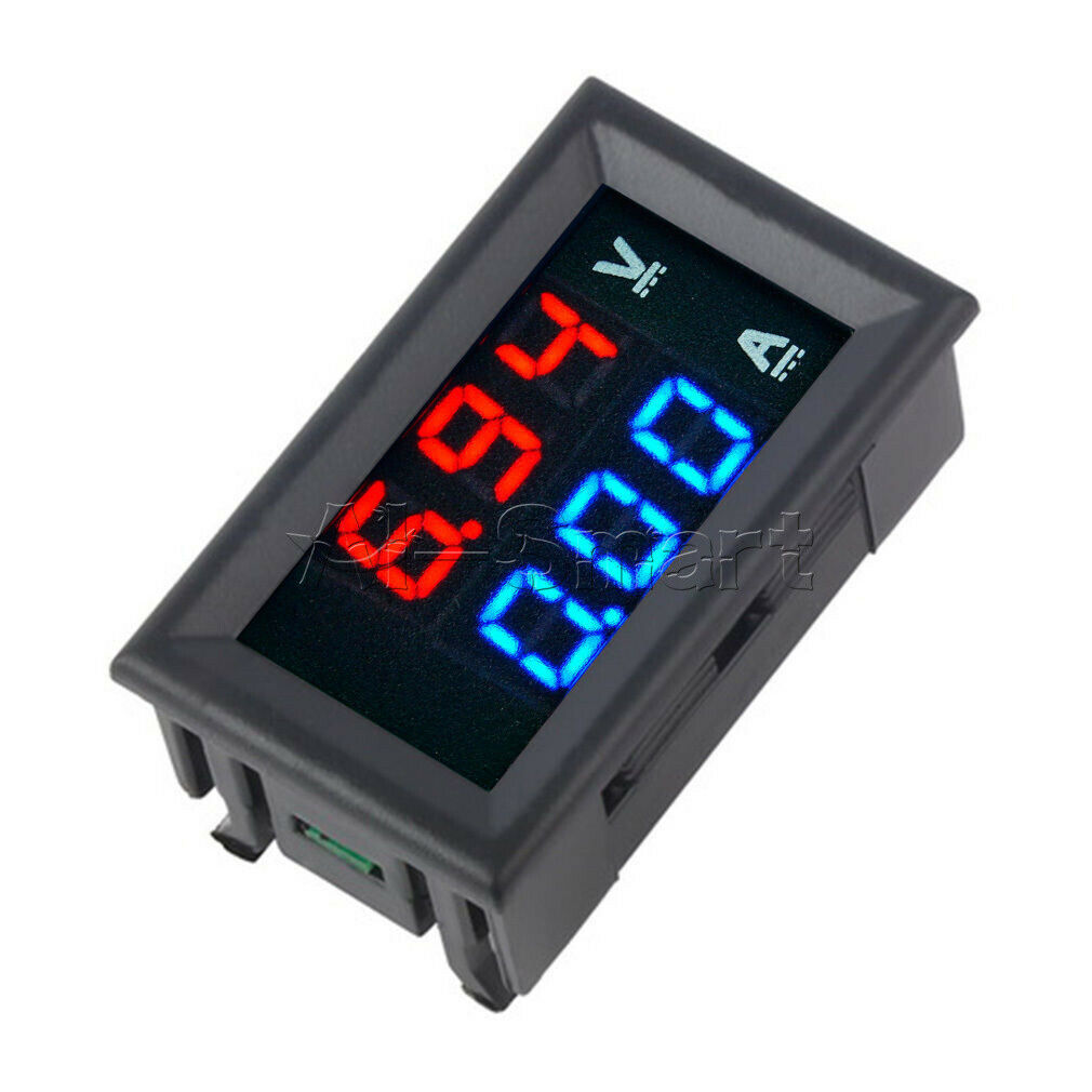 Digital DC 100V 100A Voltmeter Ammeter Blue+Red LED Dual Volt Amp Meter Gauge