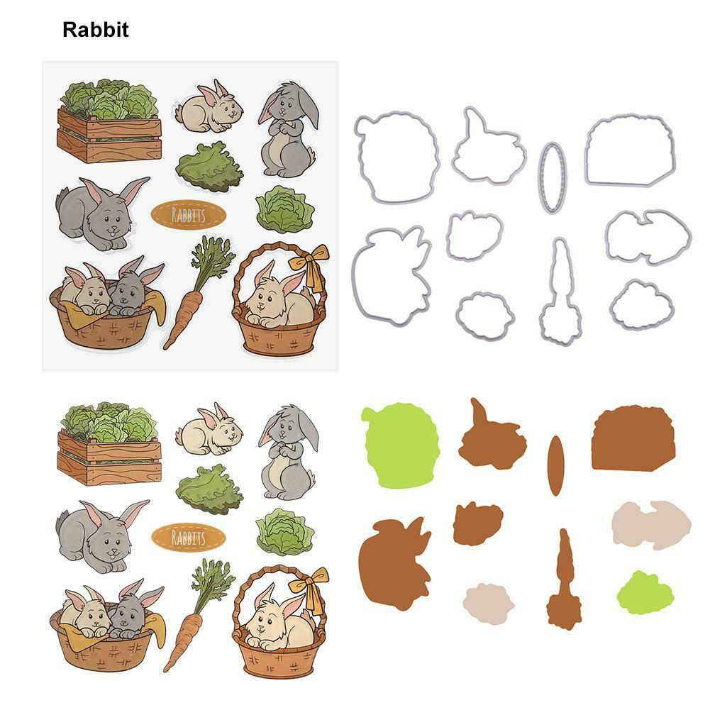 Metal Cutting Dies Stencil Scrapbooking Rabbit Stamp Embossing Paper Cards @