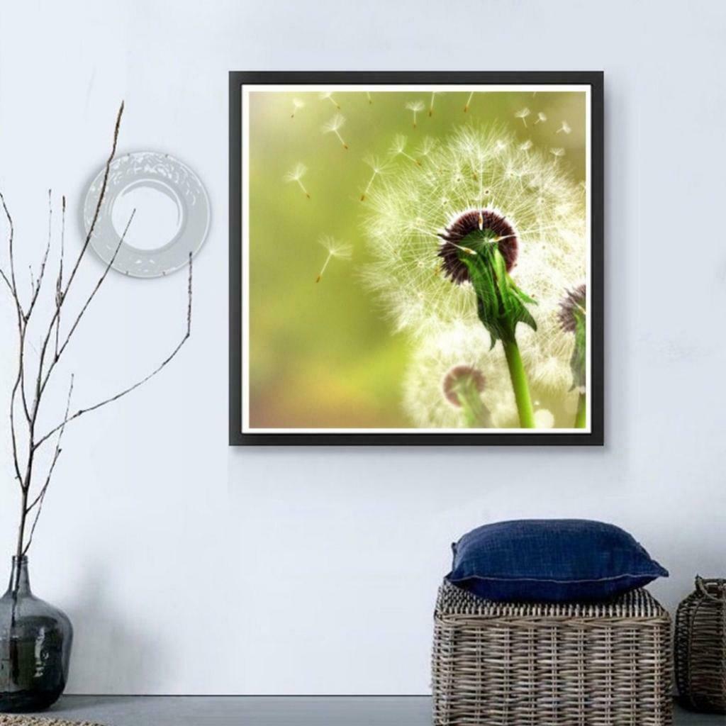 Full Drill Dandelion DIY 5D Diamond Painting Embroidery Cross Stitch White