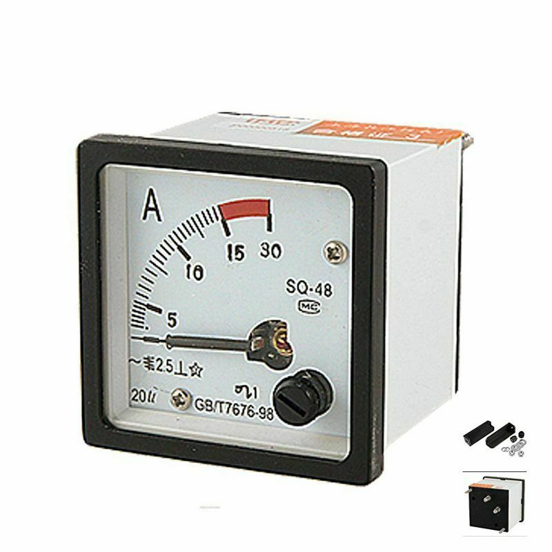 SQ48 Analog AC Current Panel Meter Ammeter 0-15A Gauge White + Black B3R2