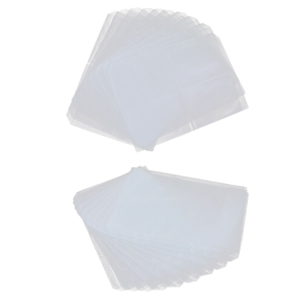 20x Binder Pockets Plastic Notebook Refills Cards Organizer for Documents