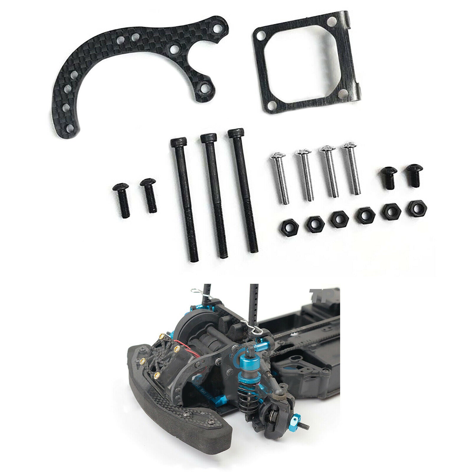 Carbon Fiber Motor Holder Bracket Set for TAMIYA XV01 RC Car
