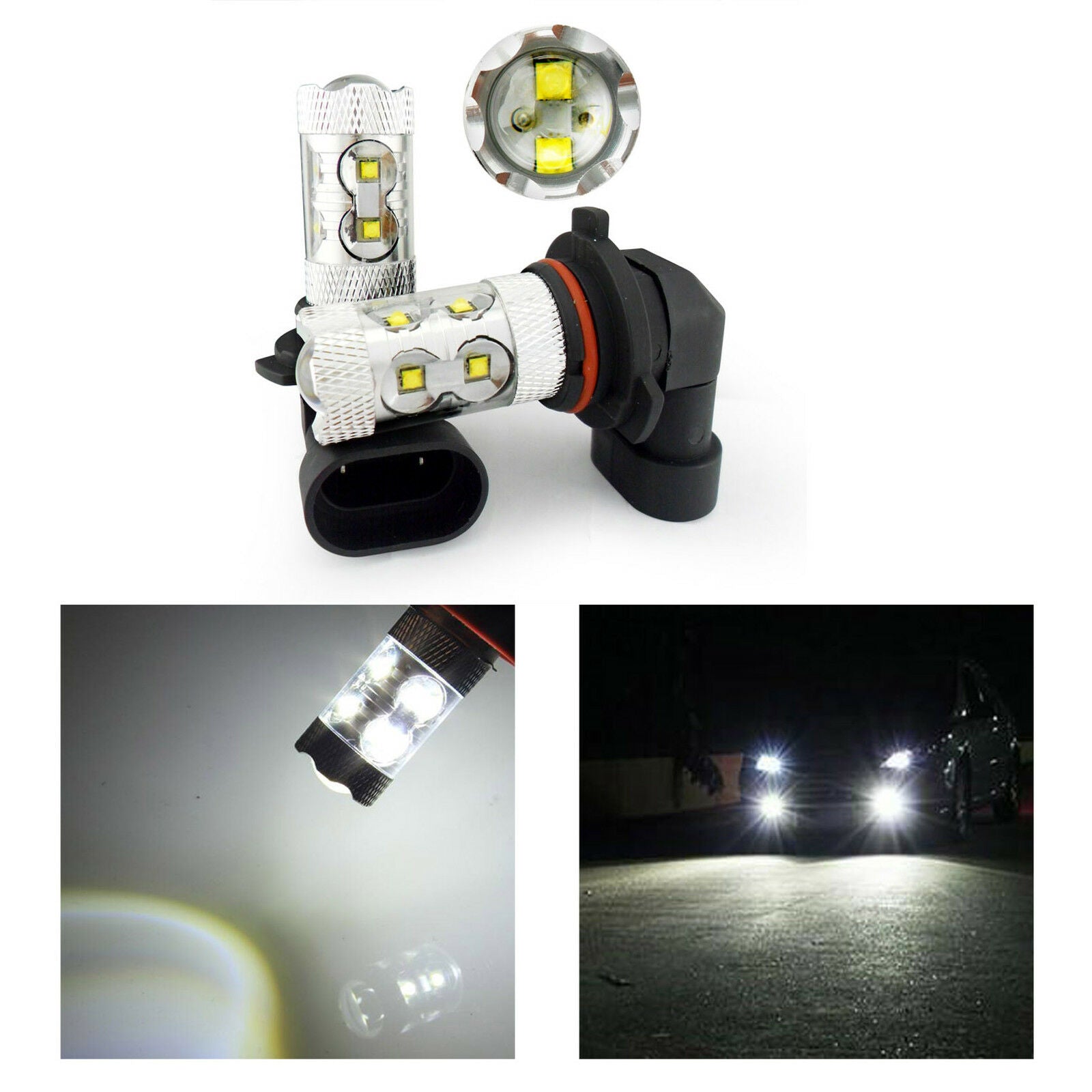 2x 50w hb3 9005 White car auto truck cree Led Fog light auto fog lamp DRL 12V