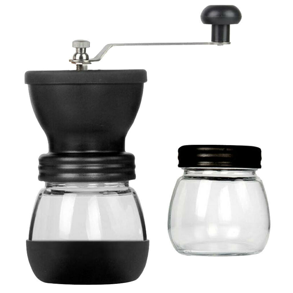Manual Coffee Grinder Mill Ceramic Conical Burr Grinder + Airtight Canister