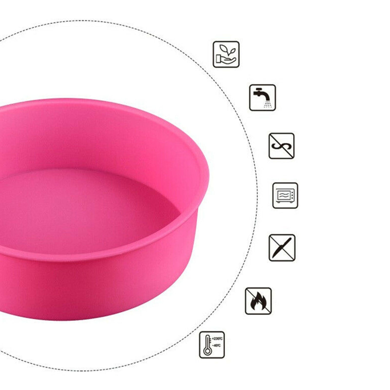 8 Inch Silicone Round Non-stick Cake Pan Bread Baking Mould Tray For Kitchen