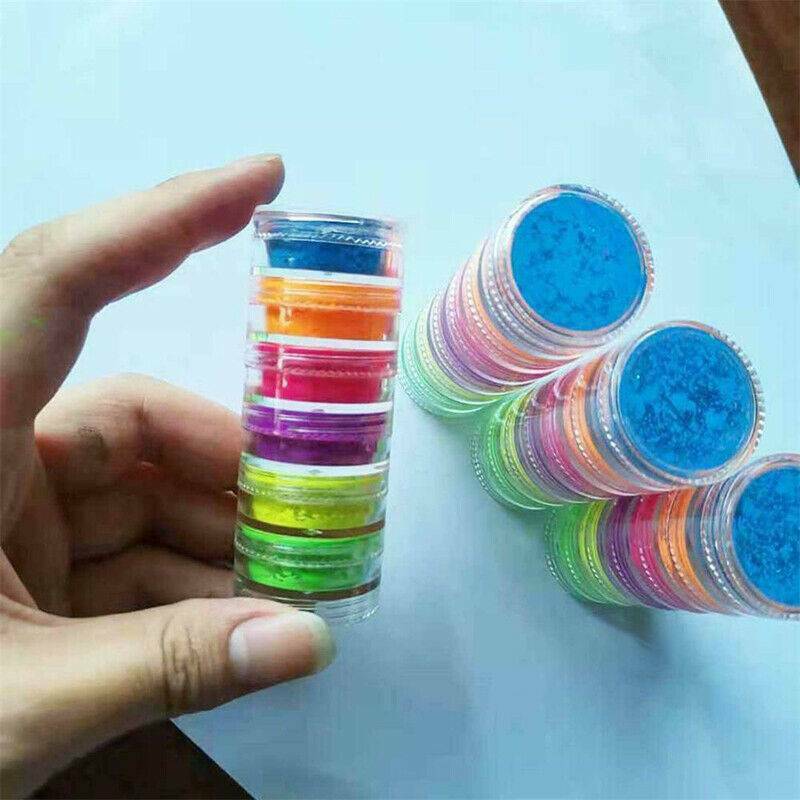 6 Box Lasting Shimmer Eyeshadow Pigment Matte Eyeshadow Neon Powder Nails Powder