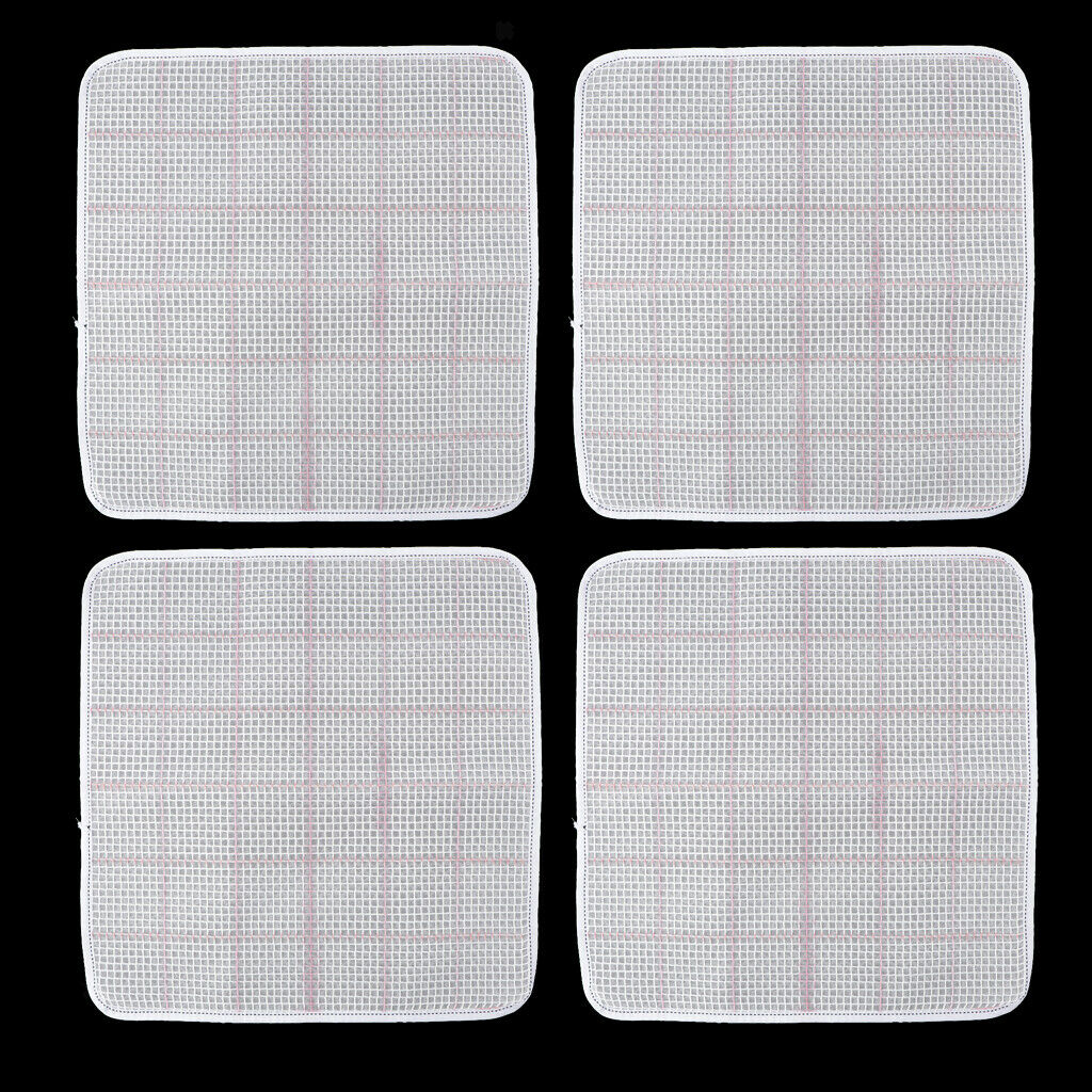 4pcs White Canvas Square Free Pattern Blank Latch Hook Rug Embroidery Crafts