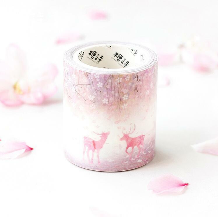 1X Pink series forest Washi Paper Tape Diary decorative masking tape 5cm