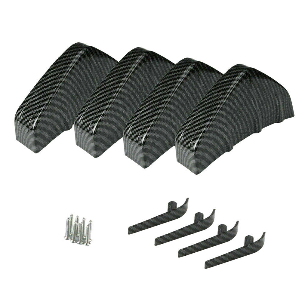 4pcs Black Car Rear Bumper Fins Spoiler Wing Lip Splitter Car Auto Accessories