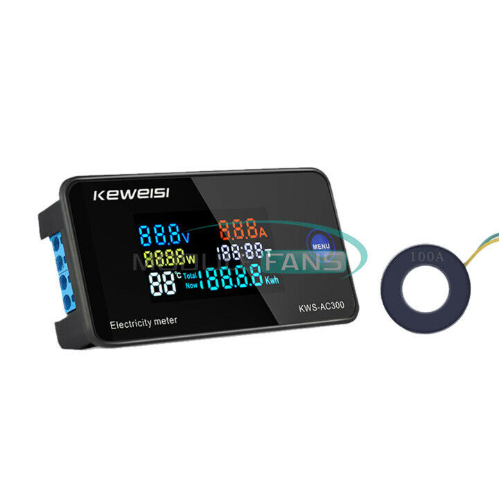 6 in 1 LCD Display Digital Energy Current Voltmeter Meter Tester AC50-300V
