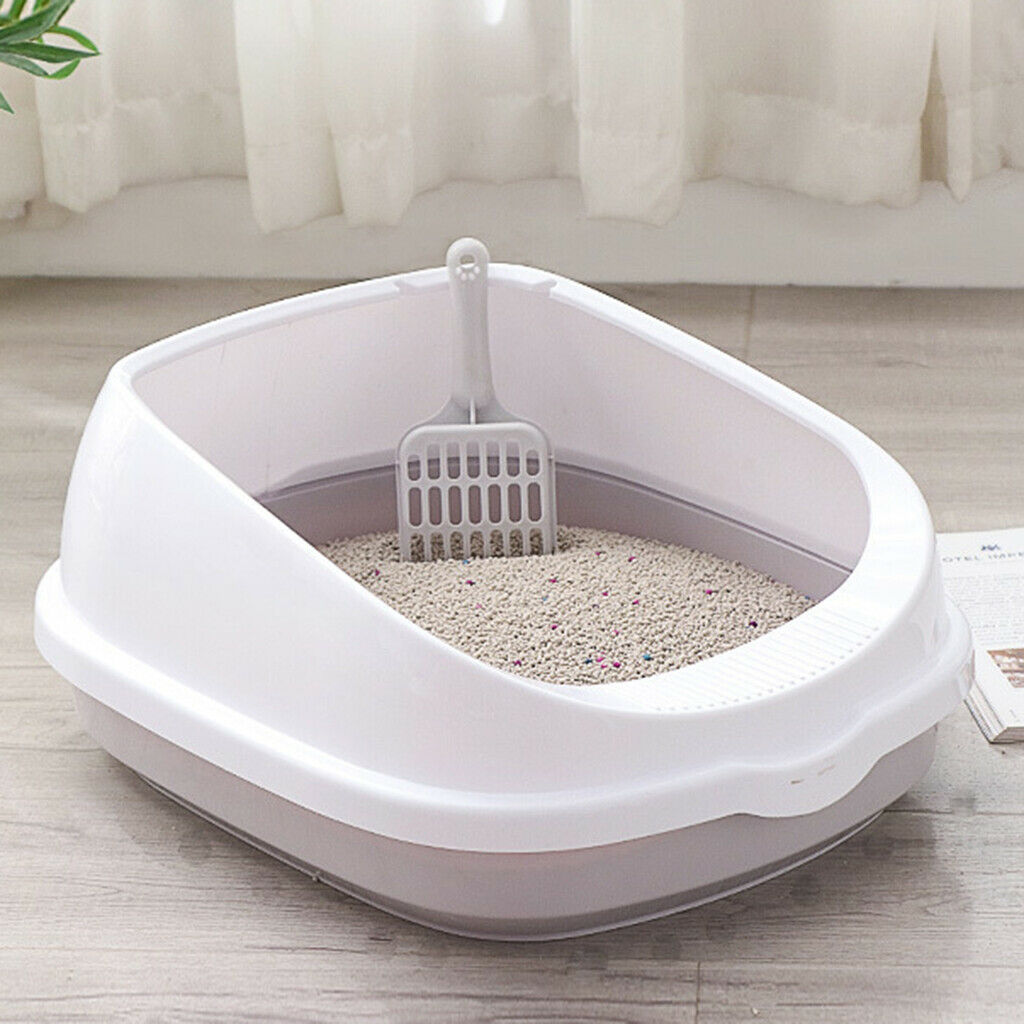 Anti Splash Toilet Bedpan Cats Litter Box Dog w/ Shovel Dog Toilette Gray