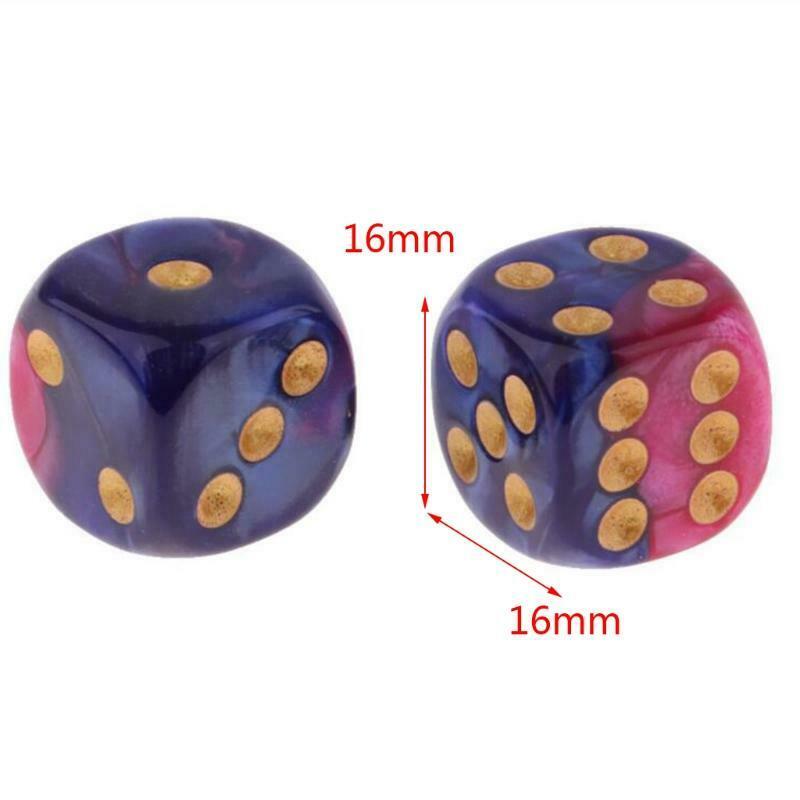 5Pcs 16mm 6 Sided Color Acrylic Dots Cubes Round Corner Kid Toys Digital Dice