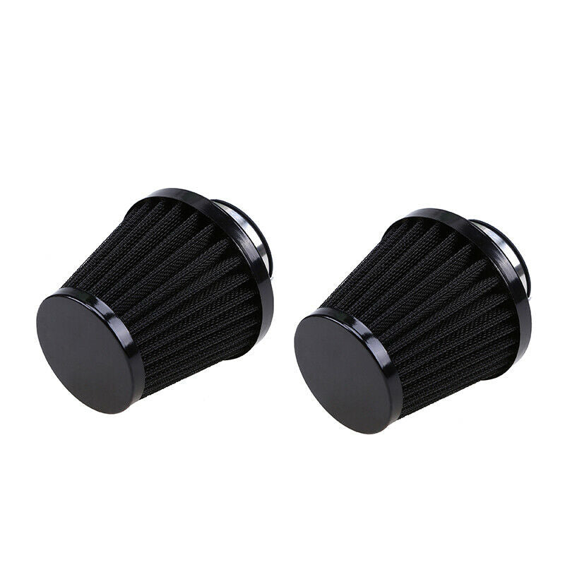 Pair 54mm Air Filter Cleaner Pod Cone Intake Kit Adjustable Universal Black