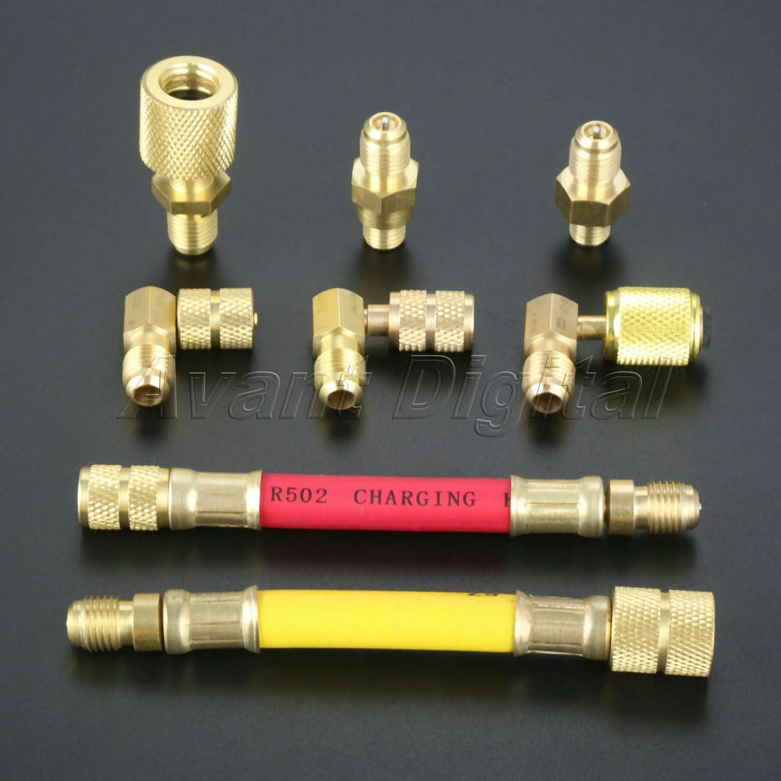 Auto A/C Air R134A R12 Conditioner Refrigeration Converting Adapter Hose Set Kit