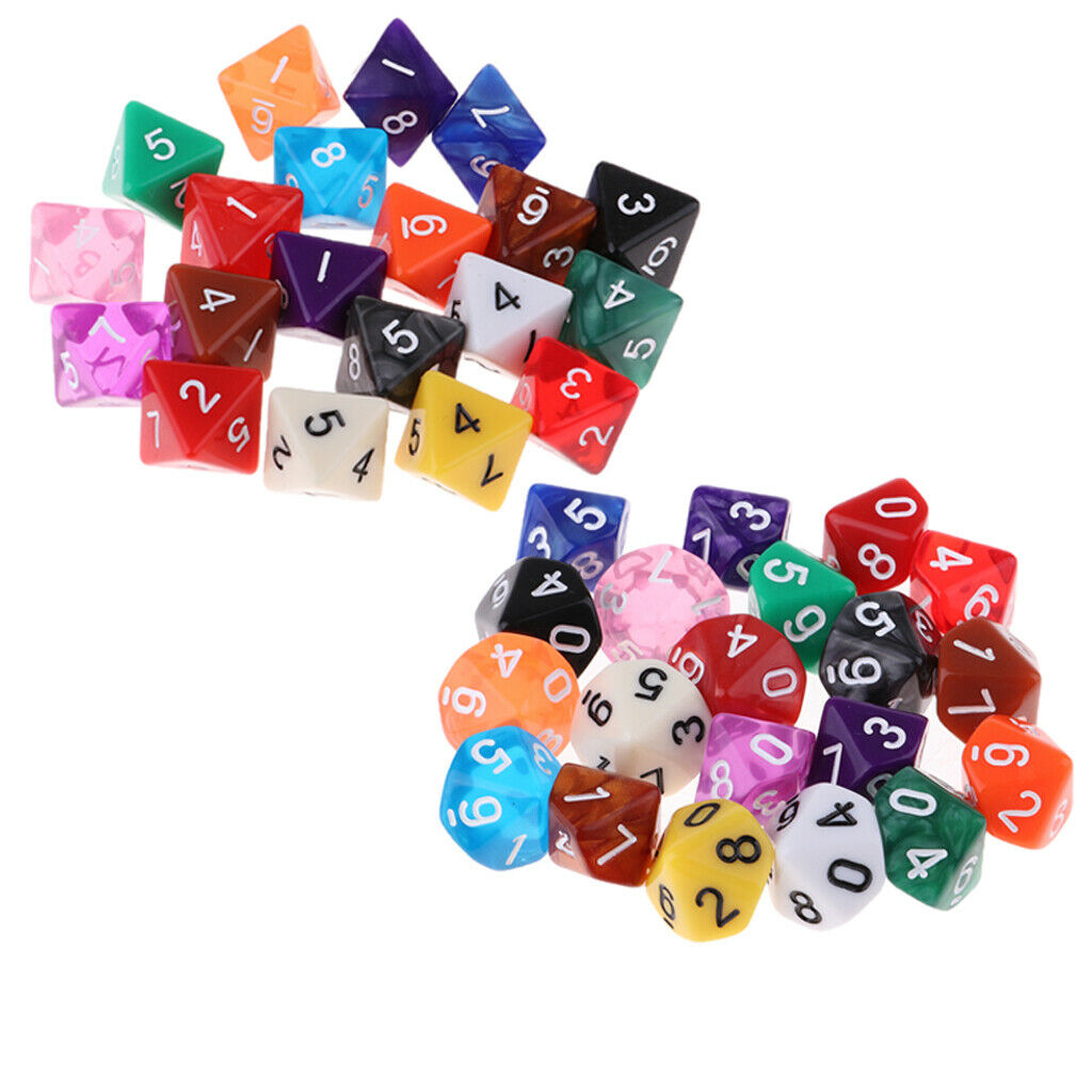 40 Pieces Dice Set DND Role Playing Game D8 D10  Table Games Supplies