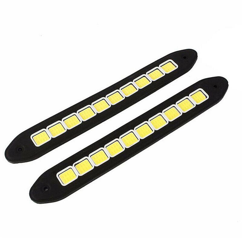 1X 10Led Daytime Running Light Drl Cob Strip Lamp Fog Car Driving Wat HfLDUK LS