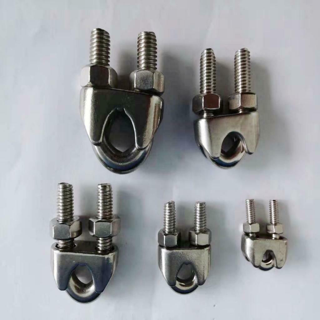 2mm 304 Stainless Steel Wire Rope Clip Clamp Saddle Clips U Bolt Fastener